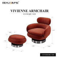Canapé simple capitonné en cuir rouge Vivienne de design italien, fauteuil lounge moderne de haute qualité pour la maison, la chambre à coucher, le salon