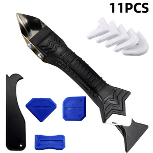 Kit d'outils de calfeutrage en métal 3 en 1, 11 pièces, pour l'application de mastic sur les fenêtres, les carreaux de cuisine et les joints - Product Image 1