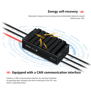 Contrôleur de vitesse électronique étanche CM120 5-18S 120A 50-500Hz pour moteur sans balais BEC IP67, pièces de drone agricole RC - Product Image 3