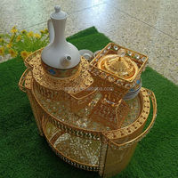 Table basse ovale dorée personnalisée Rekebot pour cérémonie éthiopienne, collection 2026, offre spéciale