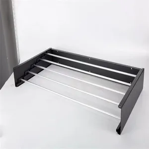 Porte-vêtements mural en aluminium, rectangulaire, à un seul niveau, design minimaliste, pour organiser les vêtements dans la salle de bain - Product Image 1