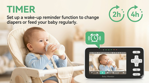 KT436W <b>Smart</b> <b>WiFi</b> Baby Monitor 4 Inch IPS Screen 720P Wireless Video Baby <b>Camera</b> with SD Card Slot for Recording App PTZ - Product Image 5