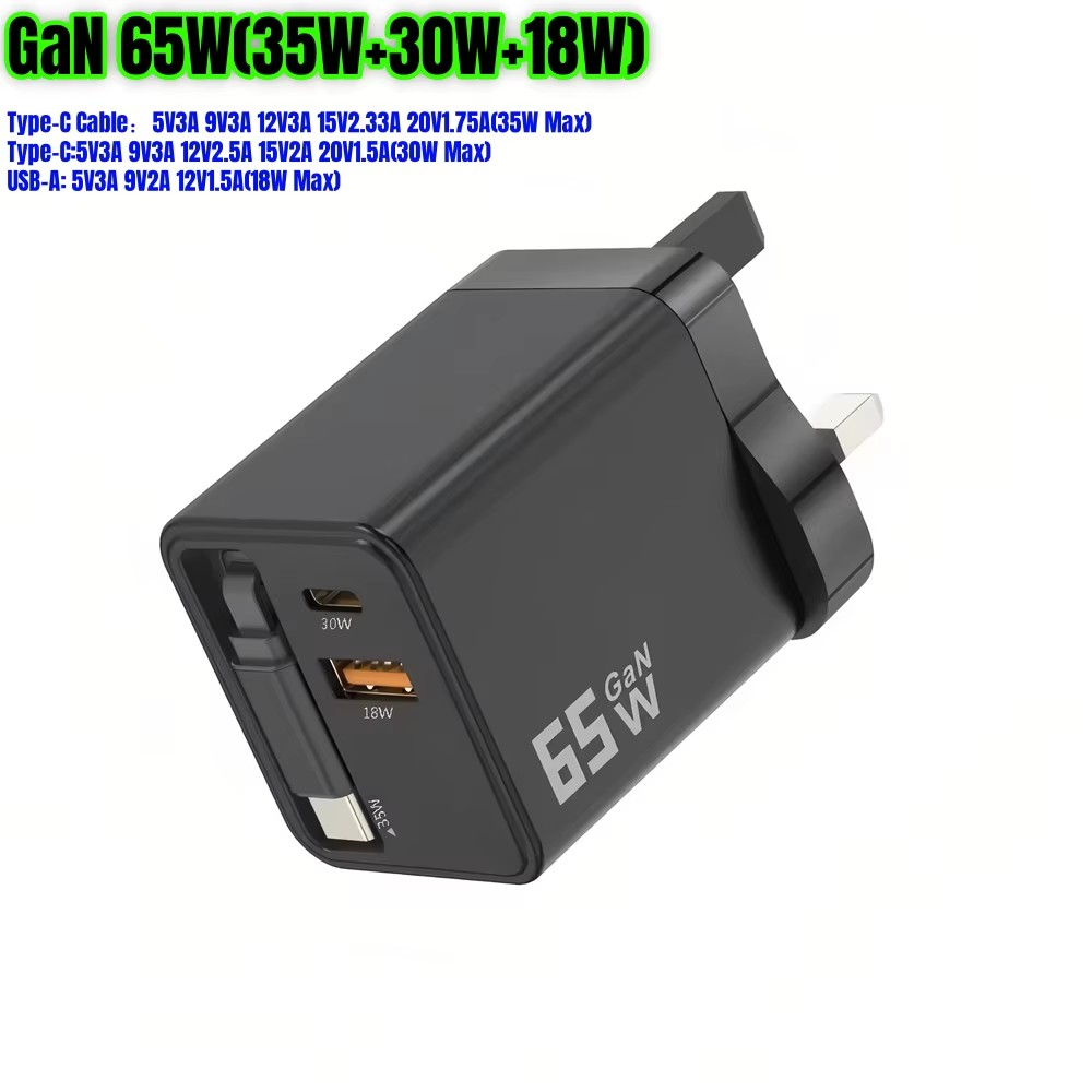 cargador negro uk 35w+30w