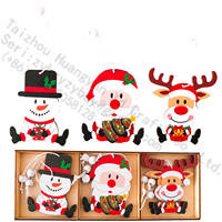Ornement de Noël en bois peint à la main, décoration rustique pour arbre de Noël, artisanat en bois fait main, cadeau pour étagère de cheminée style ferme