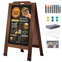 Tableaux magnétiques portables en A en bois de pin massif pour affichage de menu