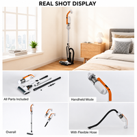 Aspirateur balai sans fil rechargeable 3-en-1 puissant avec moteur à brosse de type C pour la maison