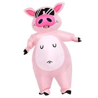 Costume de cochon gonflable unisexe pour adulte, costume de mascotte de cochon amusant pour la marche, déguisement pour Halloween, fête d'anniversaire, cosplay