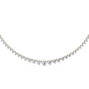 Collier tennis en diamants de laboratoire taille ronde |   Bijoux pour femmes en or jaune 14 carats |   Bijoux fins certifiés et tendance - Product Image 4