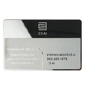 Oem luxury gift name Matte silver Blank Metal Visa id name card maker With Magnetic Striped