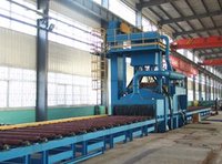Machine de sablage automatique Delong pour le ponçage des plaques d'acier en poutre H avec nettoyage par sablage à haute granulométrie