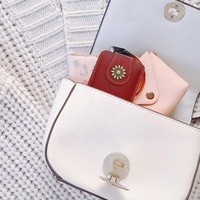 Étui à rouge à lèvres personnalisé en cuir PU avec miroir, motif floral vintage, portable, pour gloss et rouge à lèvres, mini organisateur de cosmétiques pour sac à main