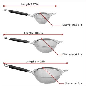 Ensemble de crépines alimentaires à mailles fines modernes de qualité supérieure outil de cuisine en acier inoxydable multi-taille poignées antidérapantes confortables écologiques - Product Image 6
