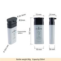 Bouteille vide 2-en-1 à double compartiment de 250 ml pour coloration capillaire, contenant en plastique rose doré et noir pour shampoing colorant