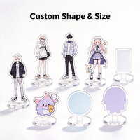 Support d'affichage personnalisé en acrylique pour figurines, impression UV, découpe laser, figurine irrégulière, accessoire de bureau décoratif