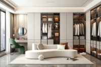 Système de dressing modulaire en verre avec éclairage LED haut de gamme pour îlot de bijoux