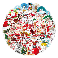 100qty Père Noël Cartoon Sticker Noël Vacances Décoration Étanche Bagages Autocollant De Noël Autocollants Étanches