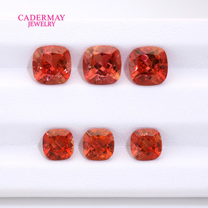 Cadermay Orange-Red Spinel Cushion Cut Loose Stone For Jewelry Making - Product Image 3