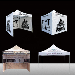 บูธธุรกิจที่กำหนดเอง3X3เต็นท์ป๊อปอัพพร้อมโลโก้ร่มสี่เหลี่ยมนอกเต็นท์พกพาแบบพับเก็บได้ง่าย - Product Image 2