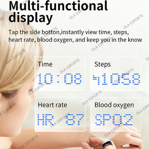 Smart <b>Ring</b> LED Display Screen Stainless Steel Health Tracker Touchscreen Heart Rate Monitor App Control GPS Men Women 5ATM - Product Image 2