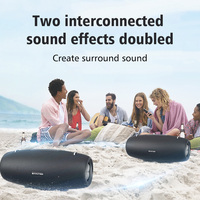 BYINTEK PS1 Speaker Portabel 30W Tahan Air Suara Stereo Baterai Isi Ulang Mikrofon Terintegrasi untuk Penggunaan Ponsel di Luar Ruangan