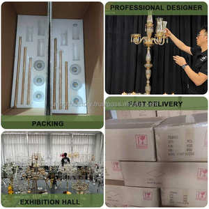 Candelabros de Cristal Negro Personalizados SMOOTH, Portavelas, Centro de Mesa para Bodas, Decoración de Escenarios para Eventos - Product Image 3