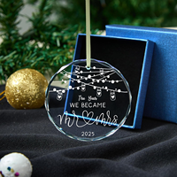 Ornements de Noël ronds en verre cristal vierge de haute qualité 60/80 mm pour gravure laser et impression UV, personnalisables en usine