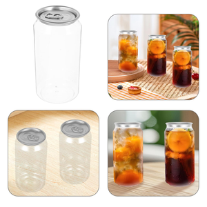 Vente en gros de canettes en plastique transparentes pour desserts, jus, lait au thé, 250 ml et 330 ml, canettes vides en PET avec couvercle en aluminium - Product Image 6