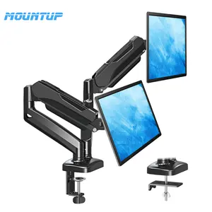 MOUNTUP Dual Monitor Desk Mount Rotating Gas Spring Dual Computer Monitor Stand