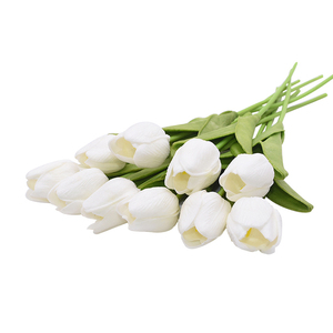 Décoration <span class=keywords><strong>de</strong></span> mariage, fleurs artificielles en soie, tulipes jaunes, fleurs artificielles blanches, bulbes <span class=keywords><strong>de</strong></span> tulipes - Product Image 2