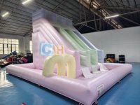 Équipement de jeu souple en PVC commercial personnalisé Maison de rebond Parcours d'obstacles gonflable extérieur Piscine de toboggan aquatique à rebond coloré