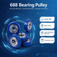 Rouleau de convoyeur miniature 688 avec roulement, roue à roulement miniature recouverte de plastique, rouleau à micro-roulement ISO CE pour vente en gros OEM