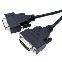 Kabel seri DB15 kustom 15 Pin D-SUB RS232 kabel seri perakitan kabel ekstensi jantan ke jantan untuk transmisi Data