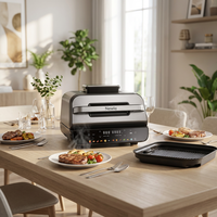 Nouvelle Friteuse à Air Chaud Numérique Sans Huile 3L Classique avec 3 Accessoires, Écran LED, Four de Cuisson Multifonctionnel pour la Maison
