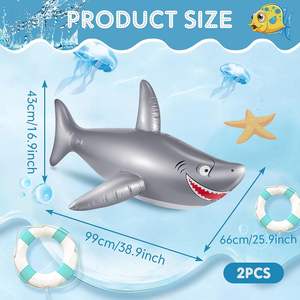 Grande flotteur gonflable en PVC en forme de requin pour photomaton de fête d'anniversaire pour enfants, thème marin, décorations de plage océanique, FAITES DES Vagues - Product Image 6