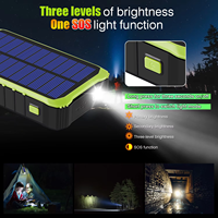 Alecter Solar Ultra Portable ABS 10000mAh Power Bank 1.5W Manivelle 1.2W Panneau Solaire Lampe LED 100LM Utilisation d'Urgence Extérieure