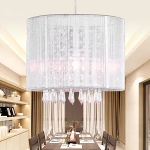 Lustre en cristal moderne importateurs K9 montage en cristal Noir Blanc tissu lustre pour salon chambre lampe