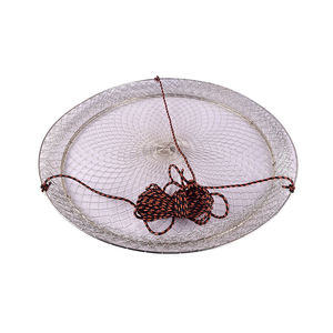 Nasse à crabes pliable en fer à mailles fines, ouverture supérieure, pour <span class=keywords><strong>la</strong></span> pêche en bateau de cabaux, bar et carpes - Outil de pêche durable - Product Image 2