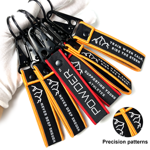 Karabiner-Kurzarmband-Schlüsselanhänger mit individuellem Logo für Adlerhaken & personalisierte gewebte bestickte Armbänder - Product Image 6
