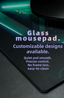 Tapis de souris en verre RGB le plus vendu - Tapis de souris et de clavier en verre personnalisé avec motif anime, compatible micro-ondes, pour le bureau et les étudiants