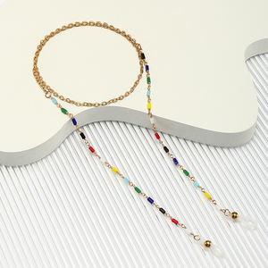 Mode Y2k Style <span class=keywords><strong>bijoux</strong></span> cou <span class=keywords><strong>lunettes</strong></span> <span class=keywords><strong>cordon</strong></span> lanière chaîne verre cristal perlé métal masque du visage chaînes sangle <span class=keywords><strong>cordon</strong></span> - Product Image 4