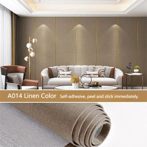 Vente en gros de rouleaux de <span class=keywords><strong>papier</strong></span> <span class=keywords><strong>peint</strong></span> non tissé auto-adhésif <span class=keywords><strong>gris</strong></span> <span class=keywords><strong>clair</strong></span> Décoration de bureau et de maison en coton minimaliste moderne - Product Image 6