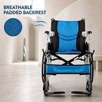 Fauteuil roulant manuel pliable en aluminium léger, portable, avec barre de traction, dossier réglable en hauteur, certifié CE, usage médical