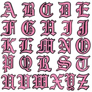 Parches de Letras Bordadas Termoadhesivas de 5cm, Estilo Gótico, 3D, Plateado, Dorado y Rojo, Ecológicos, para Decoración de Ropa - Product Image 5