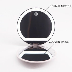 Miroir de maquillage LED à étiquette privée, 3 couleurs, miroir cosmétique disponible, miroir LED rond rechargeable - Product Image 5