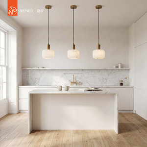 Lampe suspendue en forme de tambour en albâtre espagnol, en laiton, pour îlot de cuisine ou salle à manger - Product Image 2