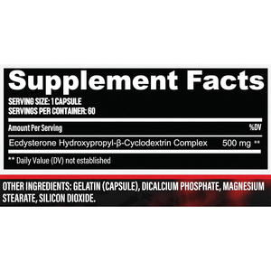 ฮิวจ์ ซัพพลีเมนท์ส ซีโร ฟิลเลอร์ส เบต้า เอคไดสเตอโรน 1000 มก. เพื่อเพิ่มมวลกล้ามเนื้อแบบลีน ประสิทธิภาพการกีฬา และความแข็งแรง - Product Image 2