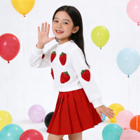 Ensemble jupe et sweat-shirt pour bébé fille, robe plissée trapèze, tenue 2 pièces pour petites filles, idéal pour les occasions décontractées et les fêtes
