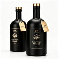 Bouteille en verre noir mat de 500 ml, qualité alimentaire, 200 ml, 375 ml, 750 ml, 1000 ml, bouteille en verre pour huile d'olive avec boîte d'emballage en liège