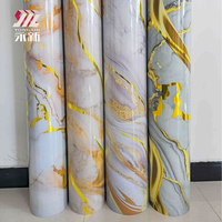 Papier Peint Adhésif PVC Effet Marbre Doré Luxe, Imperméable, Insonorisant, Anti-humidité, Grandes Rouleaux, Idéal Appartement et Hôtel