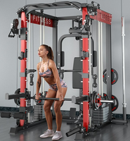 Máquina Smith Multifuncional Comercial con Pila de Pesas de 90 kg, Accesorio para Gimnasio en Casa